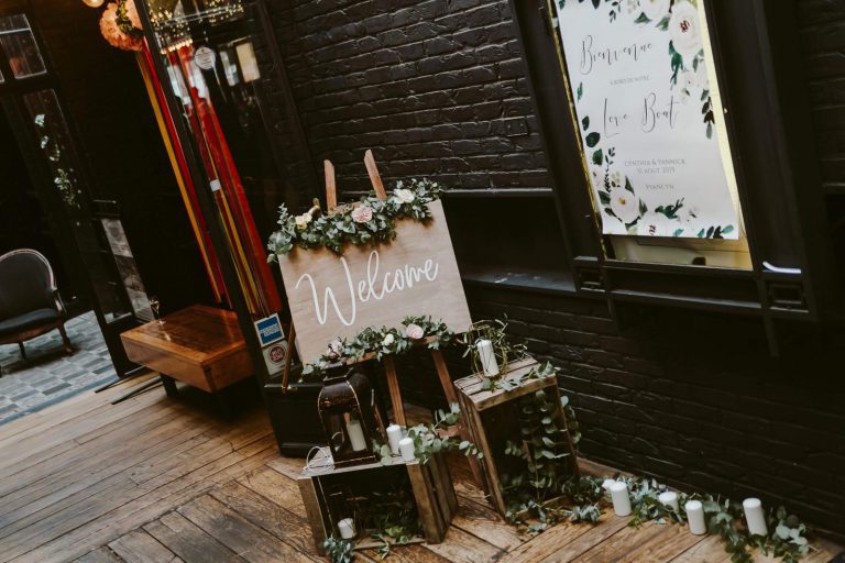 Panneau de bienvenue mariage sur le thème champêtre