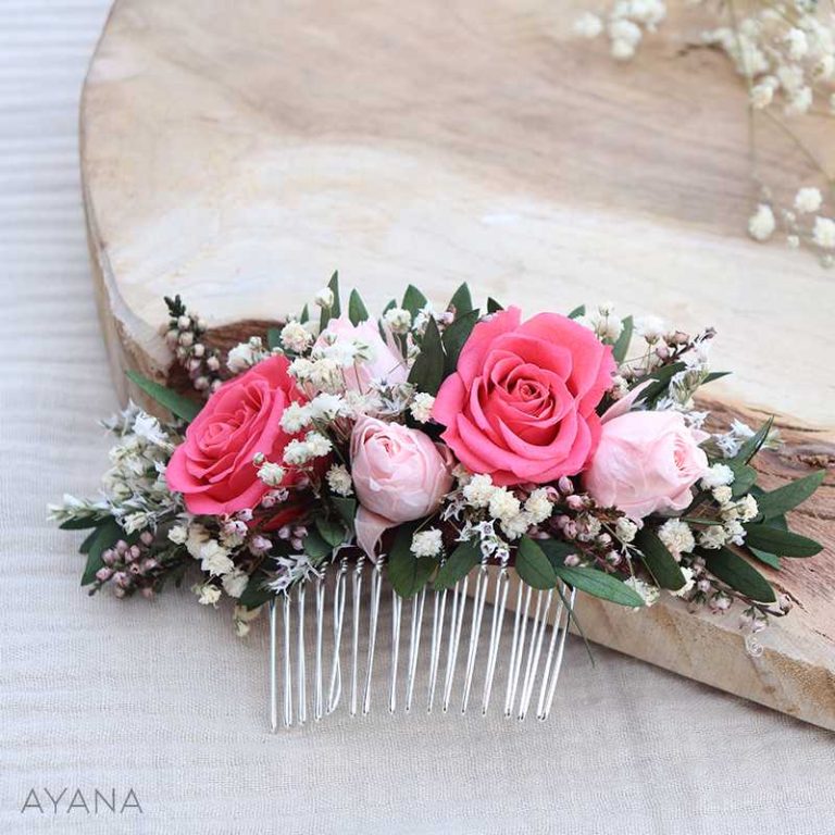 Peigne à cheveux orné de roses pour accessoire de mariage