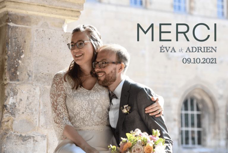 faire part artisanal pour dire merci aux convives du mariage